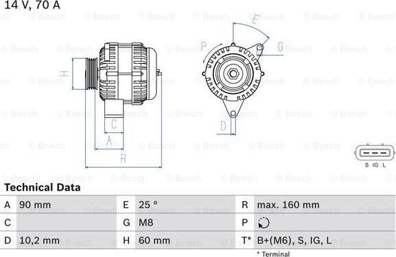 BOSCH 0 986 040 461 - Генератор abcparts.ee