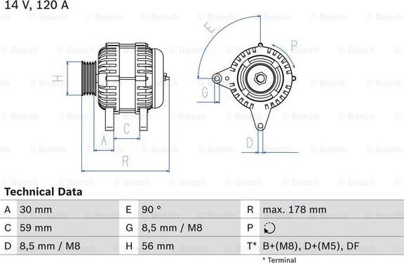 BOSCH 0 986 040 350 - Генератор abcparts.ee