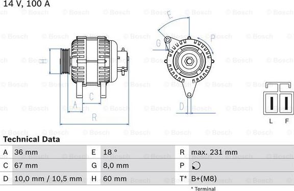 BOSCH 0 986 048 320 - Генератор abcparts.ee