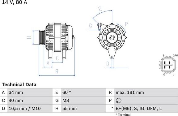 BOSCH 0 986 042 660 - Генератор abcparts.ee
