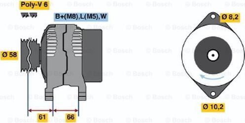 BOSCH 0 986 042 041 - Генератор abcparts.ee