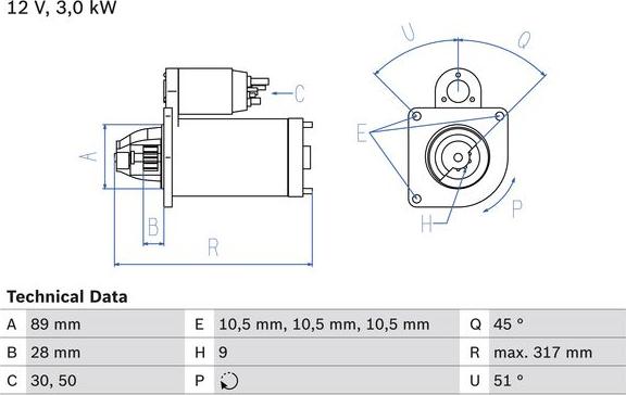 BOSCH 0 986 019 020 - Стартер abcparts.ee