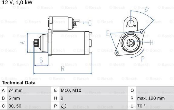 BOSCH 0 986 015 001 - Стартер abcparts.ee