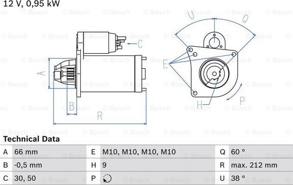 BOSCH 0 986 015 010 - Стартер abcparts.ee