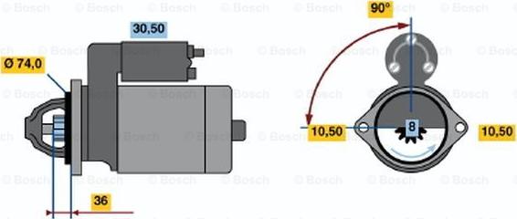 BOSCH 0 986 015 781 - Стартер abcparts.ee