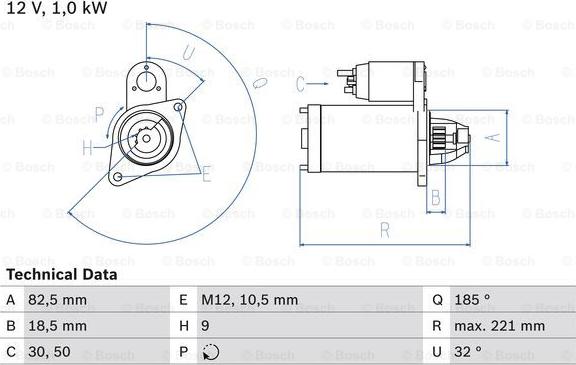 BOSCH 0 986 016 880 - Стартер abcparts.ee