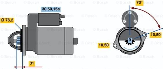 BOSCH 0 986 010 430 - Стартер abcparts.ee