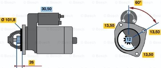 BOSCH 0 986 018 661 - Стартер abcparts.ee