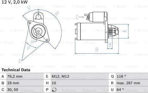 BOSCH 0 986 018 020 - Стартер abcparts.ee