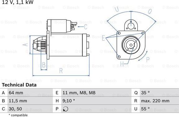 BOSCH 0 986 018 880 - Стартер abcparts.ee
