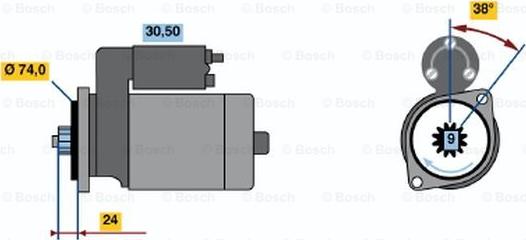 BOSCH 0 986 013 571 - Стартер abcparts.ee