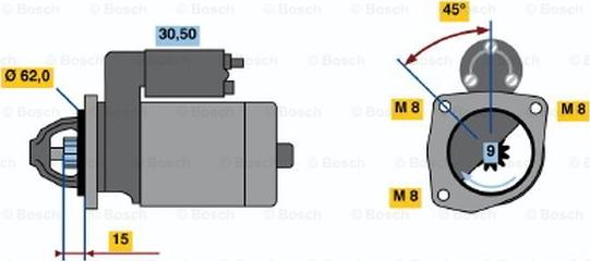 BOSCH 0 986 017 041 - Стартер abcparts.ee