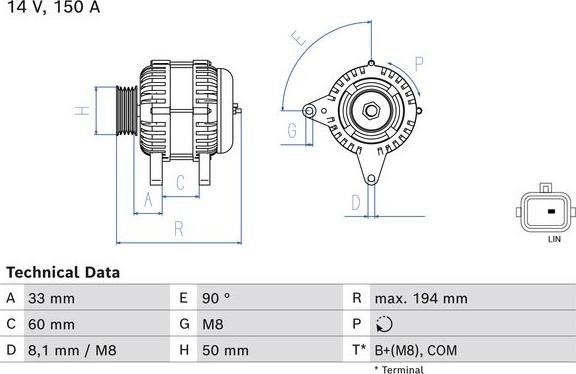 BOSCH 0 986 084 690 - Генератор abcparts.ee