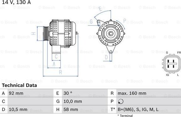 BOSCH 0 986 084 270 - Генератор abcparts.ee