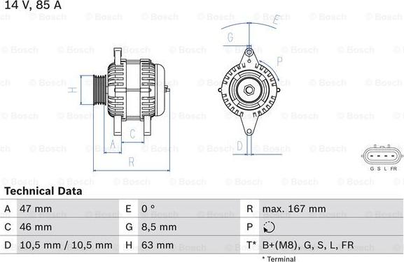 BOSCH 0 986 080 480 - Генератор abcparts.ee