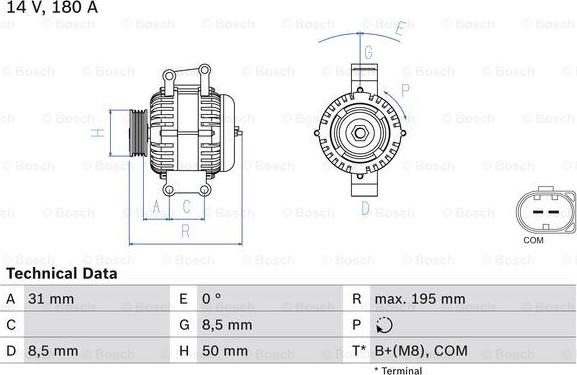 BOSCH 0 986 081 910 - Генератор abcparts.ee