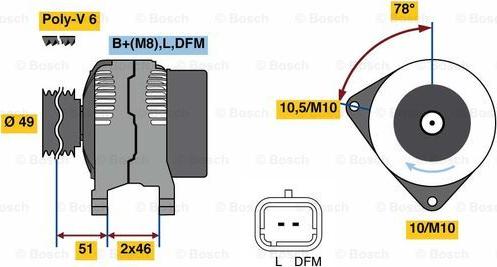 BOSCH 0 986 081 020 - Генератор abcparts.ee