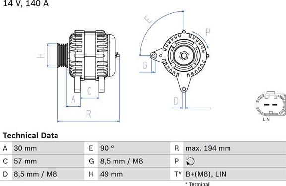 BOSCH 0 986 083 170 - Генератор abcparts.ee
