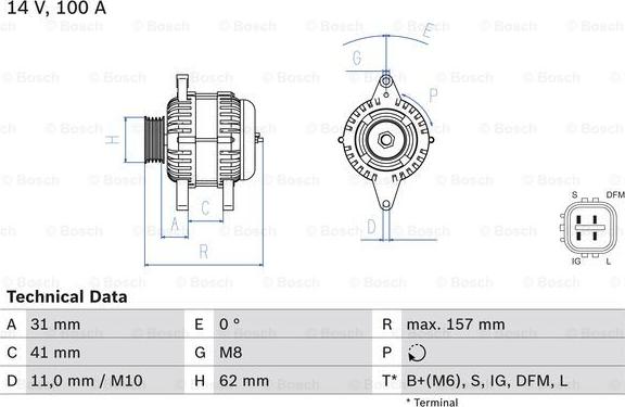 BOSCH 0 986 082 020 - Генератор abcparts.ee