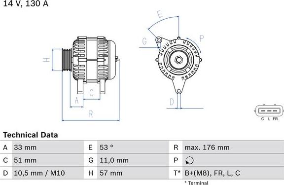 BOSCH 0 986 082 820 - Генератор abcparts.ee