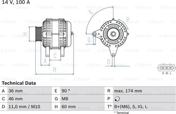 BOSCH 0 986 082 760 - Генератор abcparts.ee