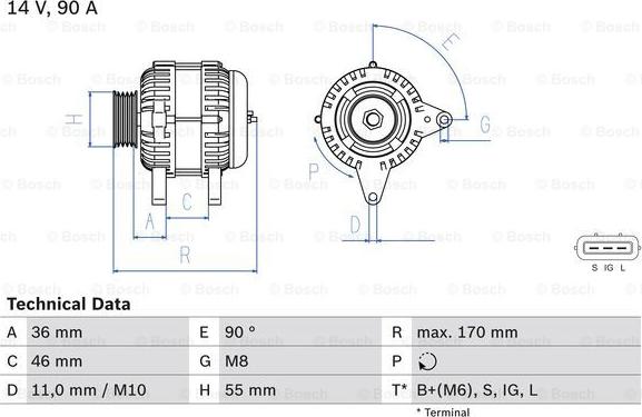 BOSCH 0 986 082 770 - Генератор abcparts.ee