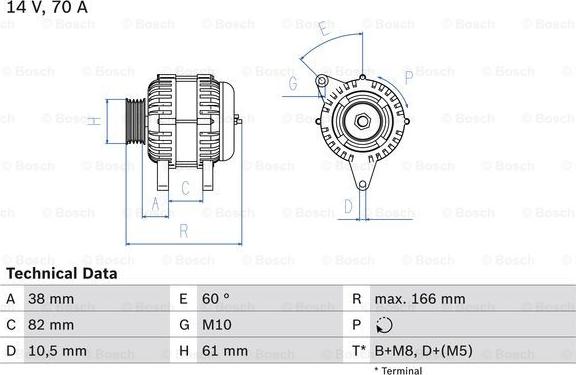 BOSCH 0 986 039 550 - Генератор abcparts.ee