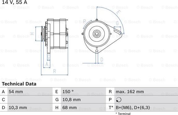 BOSCH 0 986 039 501 - Генератор abcparts.ee