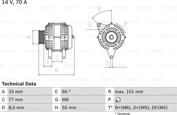 BOSCH 0 986 039 510 - Генератор abcparts.ee