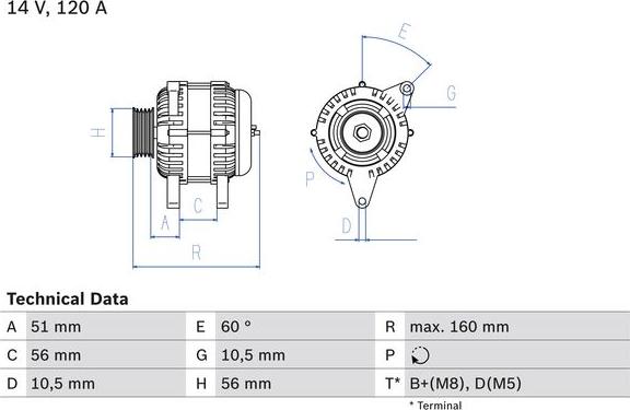 BOSCH 0 986 039 250 - Генератор abcparts.ee