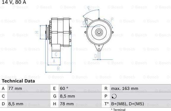 BOSCH 0 986 034 170 - Генератор abcparts.ee