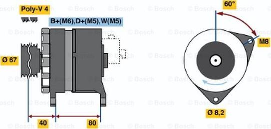 BOSCH 0 986 036 631 - Генератор abcparts.ee