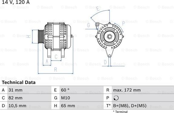 BOSCH 0 986 038 180 - Генератор abcparts.ee