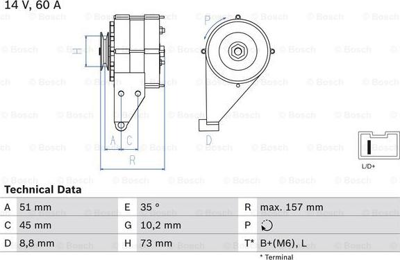 BOSCH 0 986 038 841 - Генератор abcparts.ee