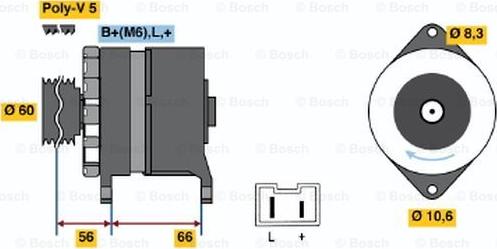 BOSCH 0 986 037 291 - Генератор abcparts.ee