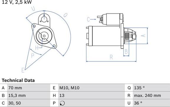 BOSCH 0 986 024 590 - Стартер abcparts.ee