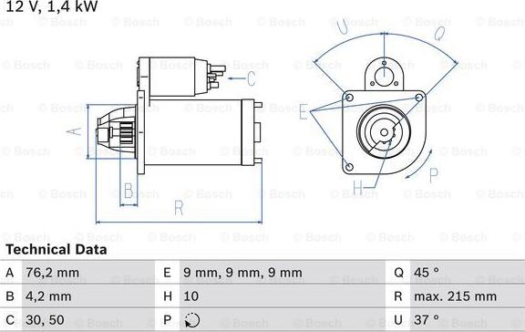BOSCH 0 986 025 670 - Стартер abcparts.ee