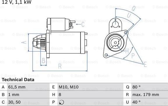 BOSCH 0 986 025 770 - Стартер abcparts.ee