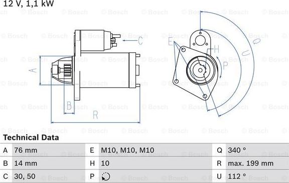 BOSCH 0 986 020 900 - Стартер abcparts.ee
