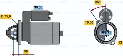 BOSCH 0 986 020 691 - Стартер abcparts.ee