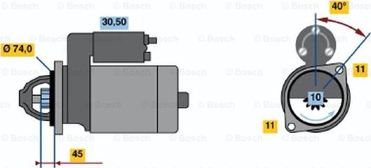 BOSCH 0 986 020 671 - Стартер abcparts.ee