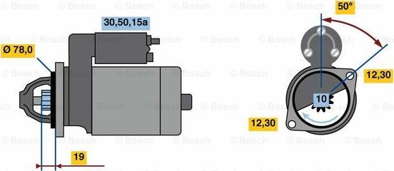 BOSCH 0 986 020 001 - Стартер abcparts.ee