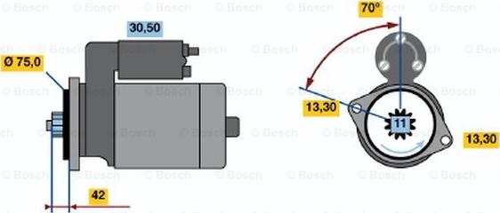 BOSCH 0 986 020 031 - Стартер abcparts.ee
