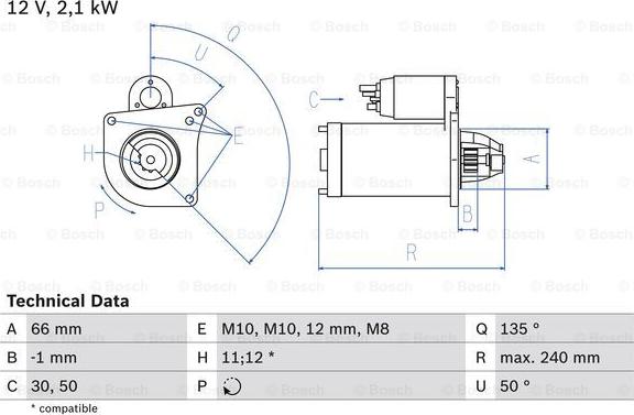 BOSCH 0 986 020 131 - Стартер abcparts.ee