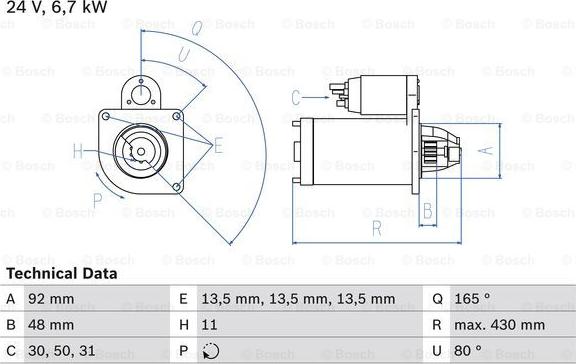 BOSCH 0 986 020 340 - Стартер abcparts.ee