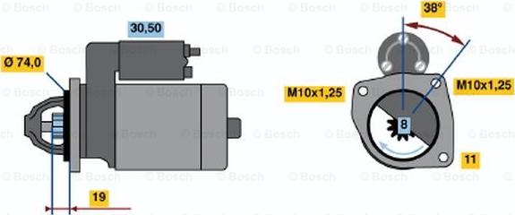 BOSCH 0 986 020 731 - Стартер abcparts.ee