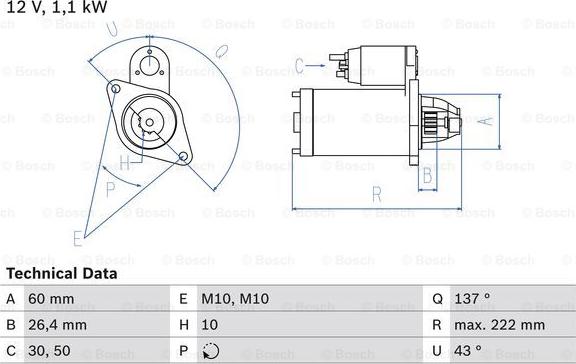 BOSCH 0 986 021 800 - Стартер abcparts.ee