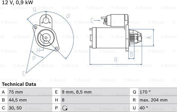 BOSCH 0 986 023 520 - Стартер abcparts.ee
