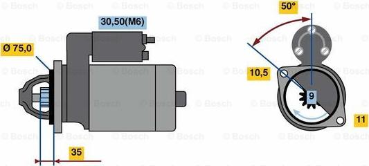 BOSCH 0 986 023 640 - Стартер abcparts.ee