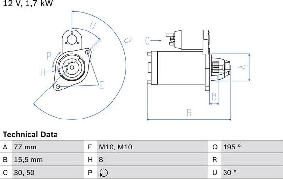 BOSCH 0 986 023 600 - Стартер abcparts.ee